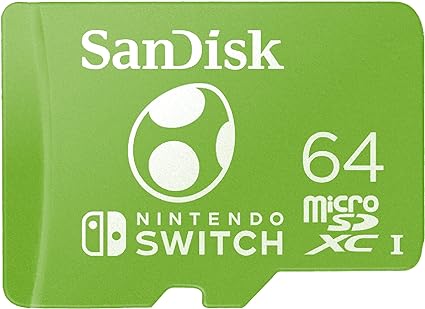 SanDisk 64GB microSDXC-Card Licensed for Nintendo-Switch, Yoshi Edition - SDSQXAO-064G-GN6ZN