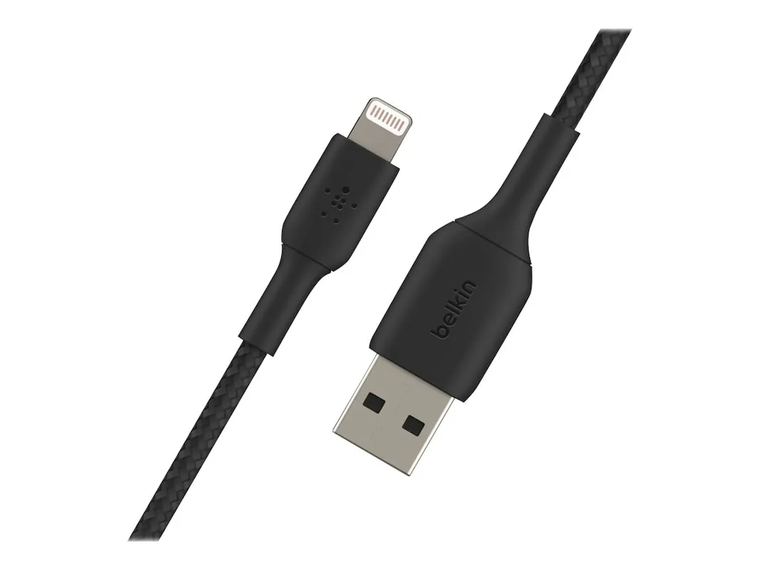 Belkin Lightning to USB-A 2.0 Braided Cable Apple MFi iPhone iPad 6ft Black
