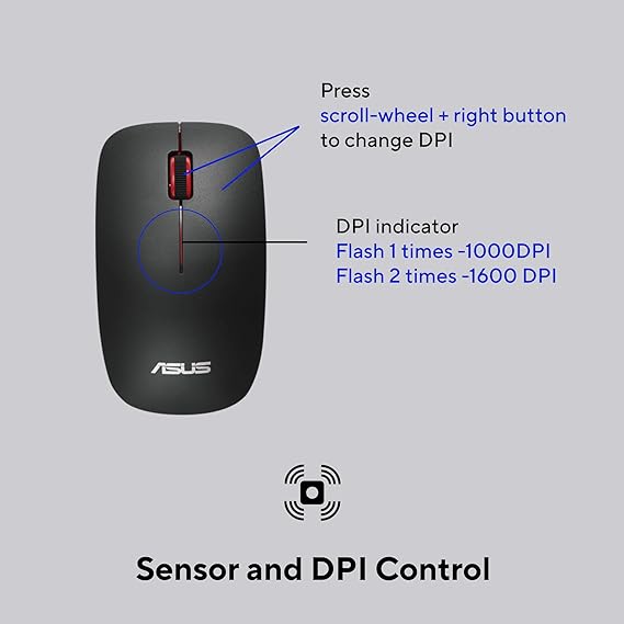 ASUS WT300 Ergonomic Mouse BLACK