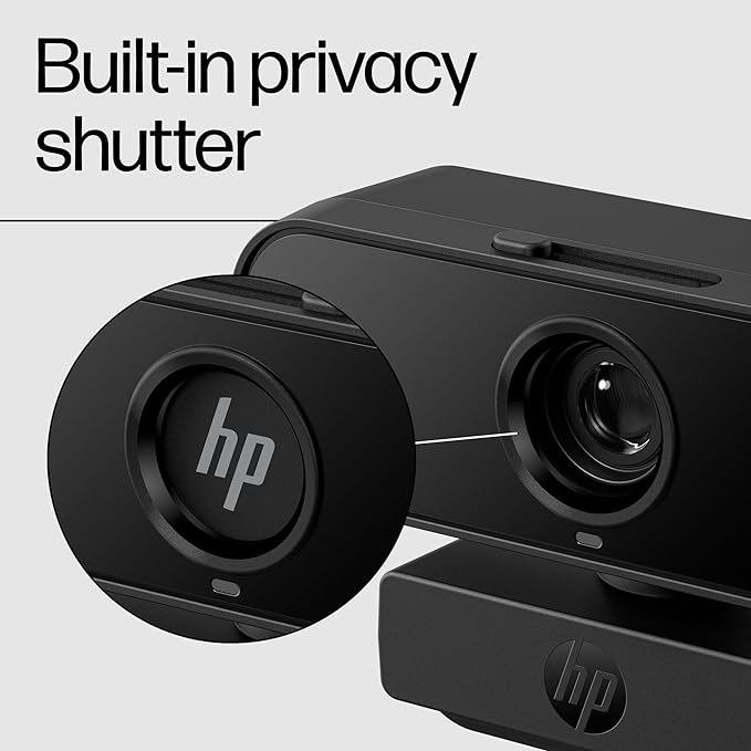 HP 430 FHD Webcam - USB, Plug & Play External Camera with Dual Mics & Privacy Shutter for Desktop Computer, Laptop PC, & Chromebook - Compatible