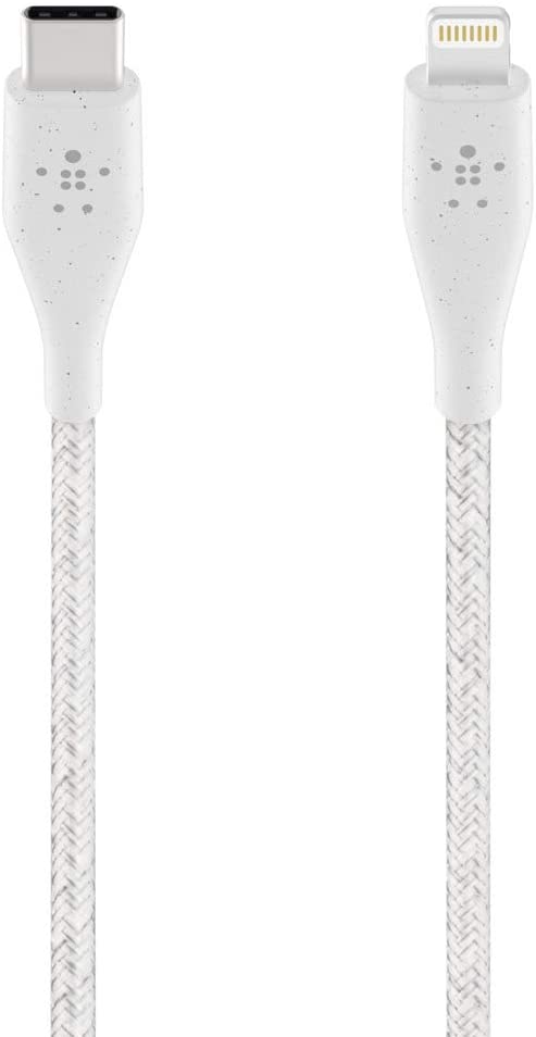 Belkin Duratek Plus USB-C to Lightning Cable with Strap (White)