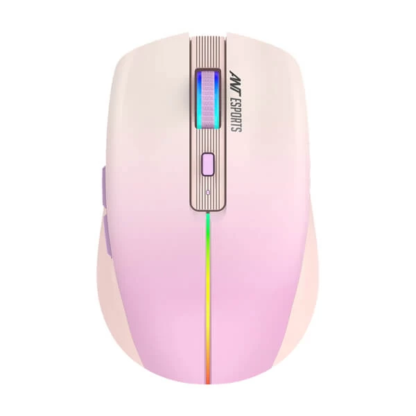 Ant Esports GM400W RGB Wireless Gaming Mouse (Light Pink)