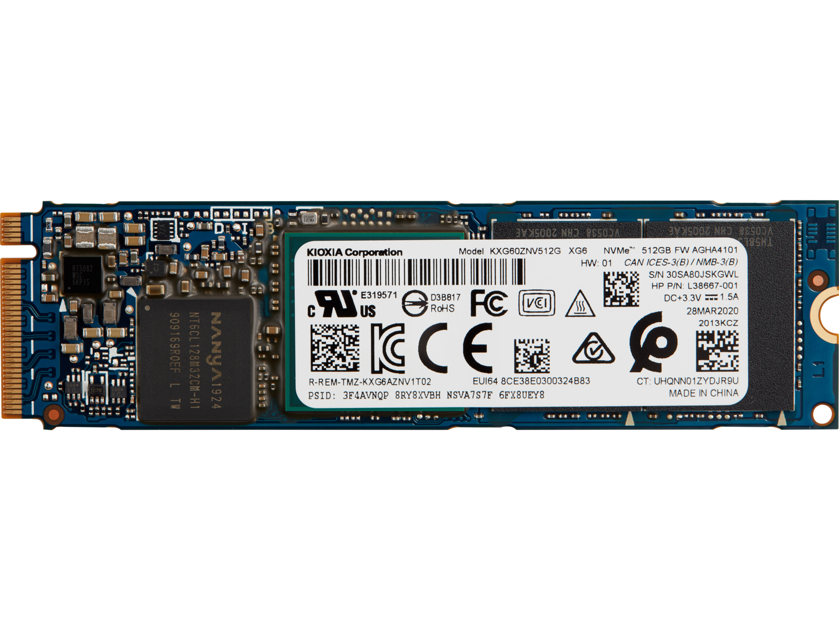 HP 512 GB PCI-e 3x4 NVMe M2 Solid State Drive