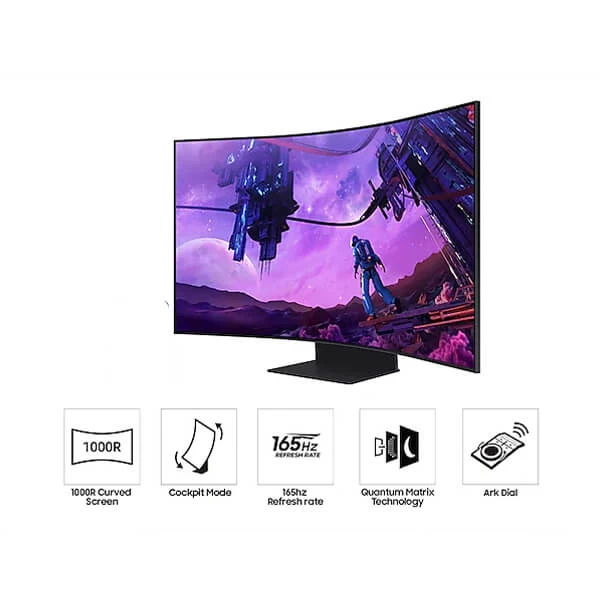 Samsung Odyssey Ark LS55BG970NWXXL - 55 Inch Gaming Monitor (1000R Curved, AMD FreeSync Premium Pro,....