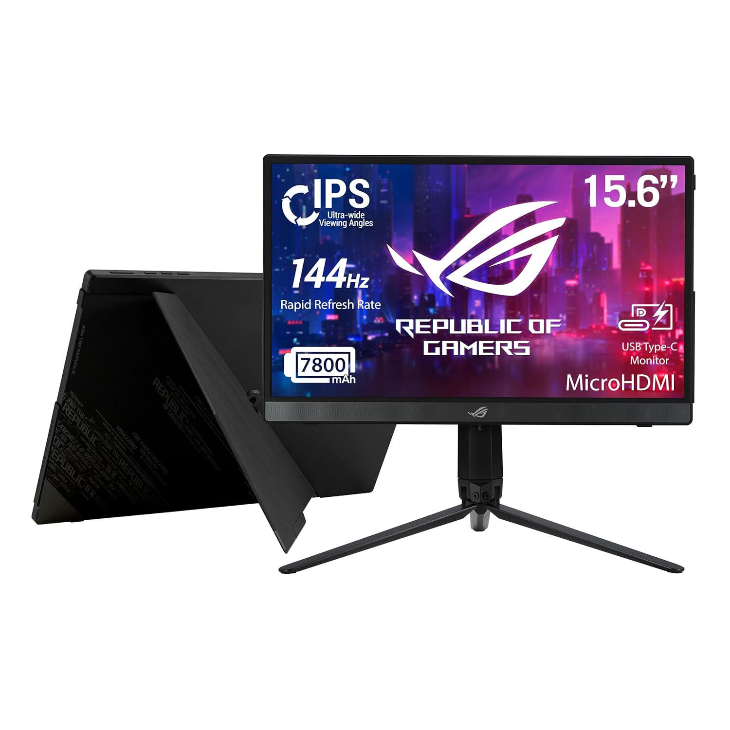 ASUS ROG Strix XG16AHP 15.6ʺ FHD Portable IPS Gaming Monitor with 144 Hz Refresh Rate and NVIDIA® G-SYNC® Compatible for Smooth, Tear-Free Gameplay Experiences