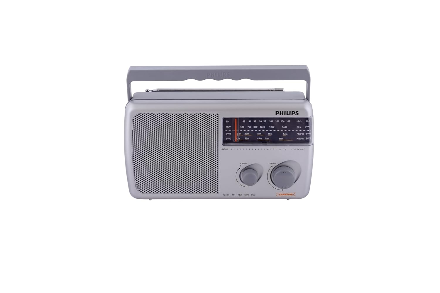 Philips Radio RL384/94 with MW/FM/SW, 500mW +1 dB RMS Sound OutpuT