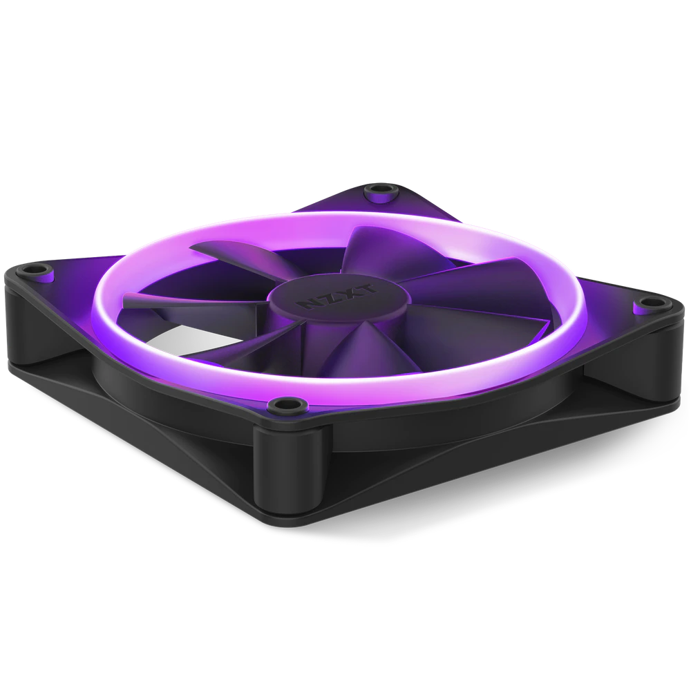 NZXT F120 RGB Fans - RF-R12SF-B1 - Advanced RGB Lighting Customization - Whisper Quiet Cooling - Single (RGB Fan & Controller Required & NOT Included) - 120mm Fan - Black