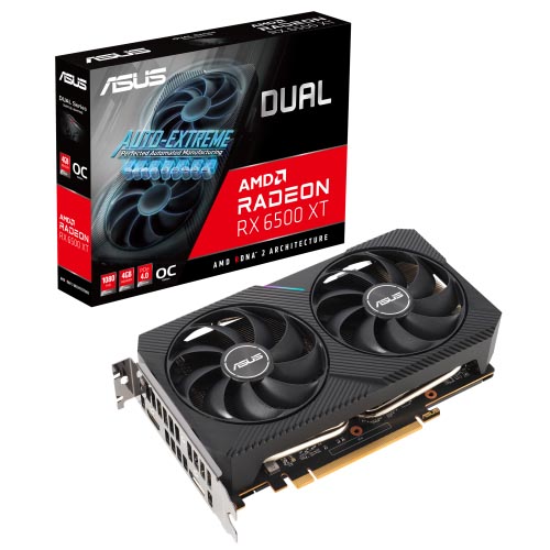 ASUS Dual Radeon RX 6500 XT OC V2 Edition 4GB GDDR6 Graphic Card