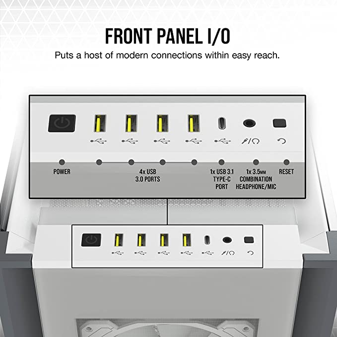 CORSAIR iCUE 7000X RGB Tempered Glass Full-Tower ATX PC Case — White