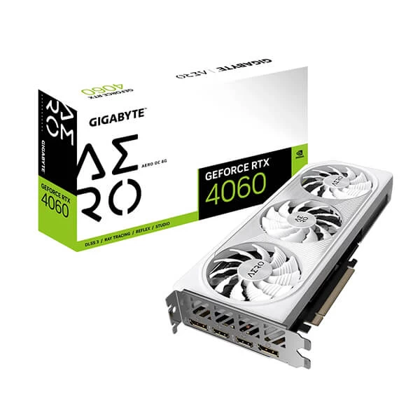 Gigabyte RTX 4060 Aero OC 8GB GDDR6 Graphics Card WHITE
