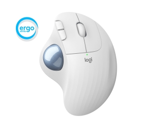 Logitech M575 Ergo Trackball Bluetooth Mouse - White