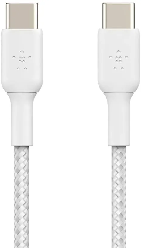 Belkin Boost Charge Braided USB-C to USB-C Cable, White (1M/3.3FT),