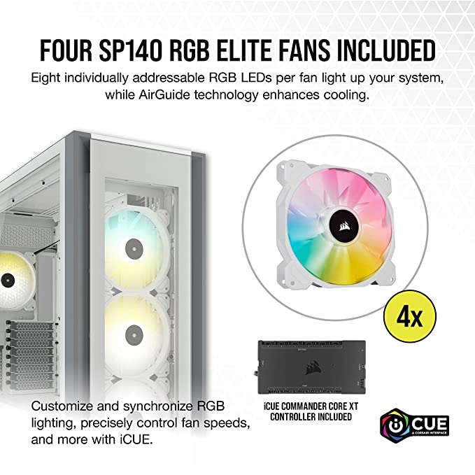 CORSAIR iCUE 7000X RGB Tempered Glass Full-Tower ATX PC Case — White
