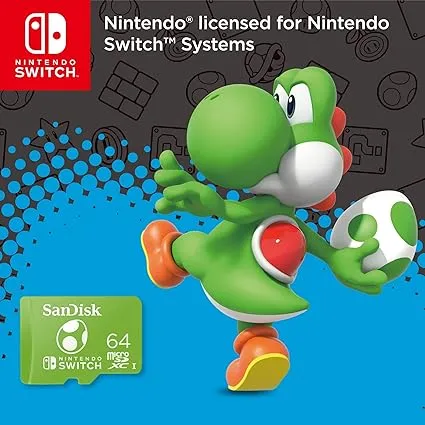 SanDisk 64GB microSDXC-Card Licensed for Nintendo-Switch, Yoshi Edition - SDSQXAO-064G-GN6ZN