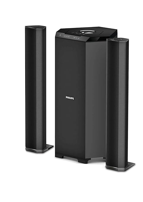 Philips Convertible Soundbar MMS8085B, 2.1 Channel with Multiple-Connectivity Option,USB in, Bluetooth Connectivity 80 Watt (Black), Superior Sound
