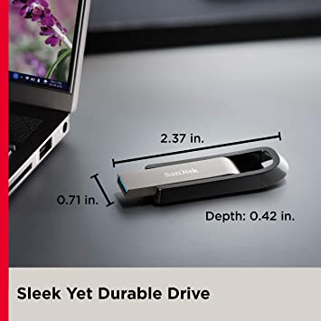 SanDisk USB Extreme USB 3.2 64GB, Upto 400MBs R & 240MB/s W, (SCZ810-D064G-G46)