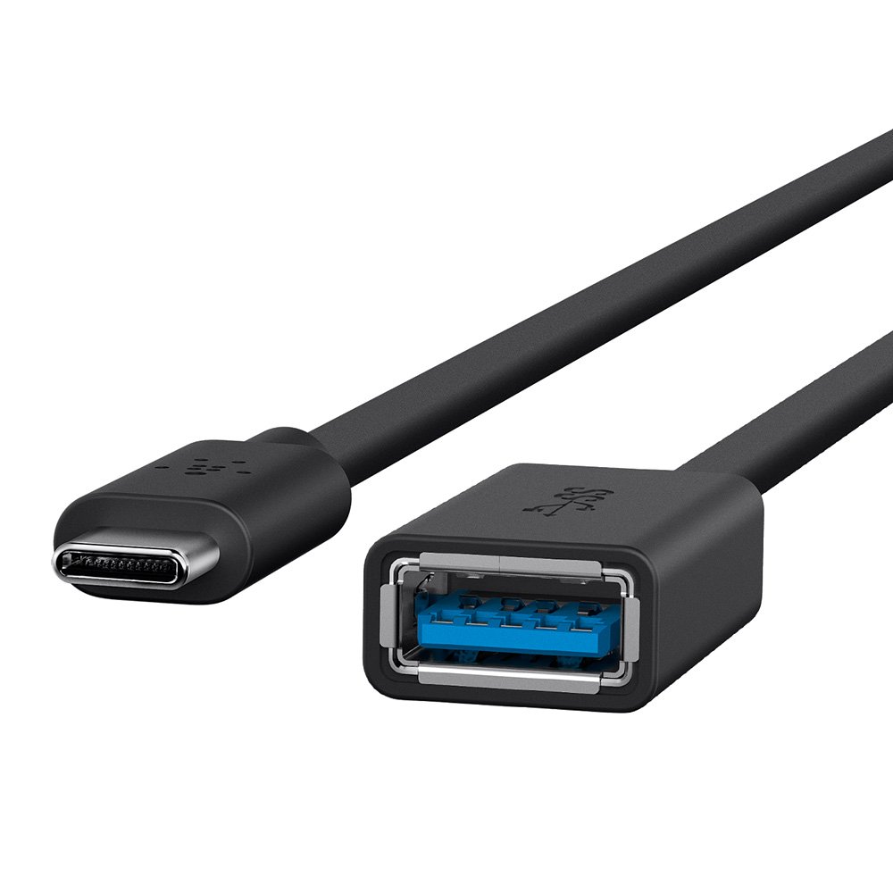 Belkin USB Type-C to USB-A 3.0 Adapter (OTG), USB-IF Certified, Black