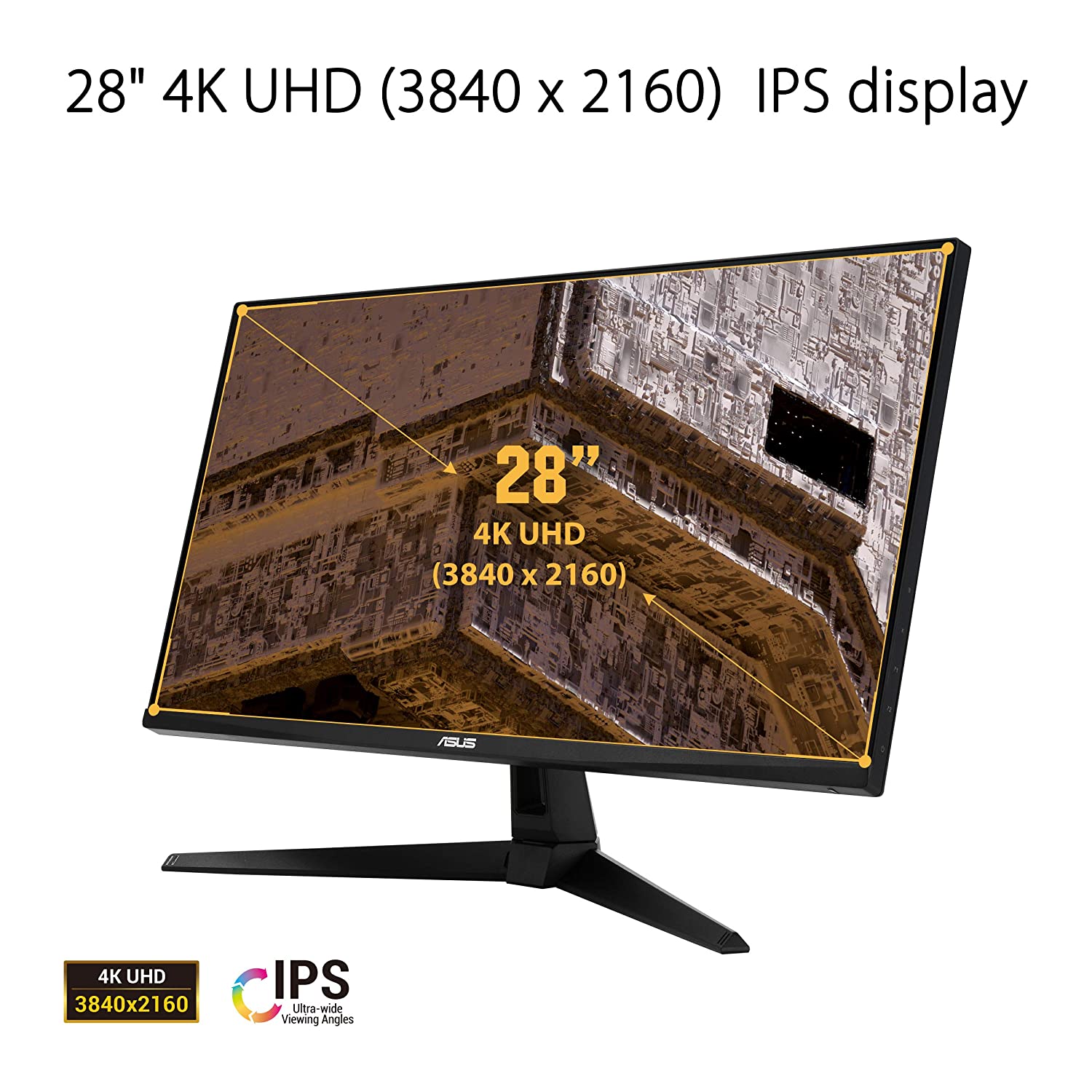 ASUS TUF Gaming VG289Q1A 4K Gaming Monitor – 28 inch UHD 4K (3840x2160), IPS, DCI-P3, Adaptive-Sync, FreeSync™, HDR 10