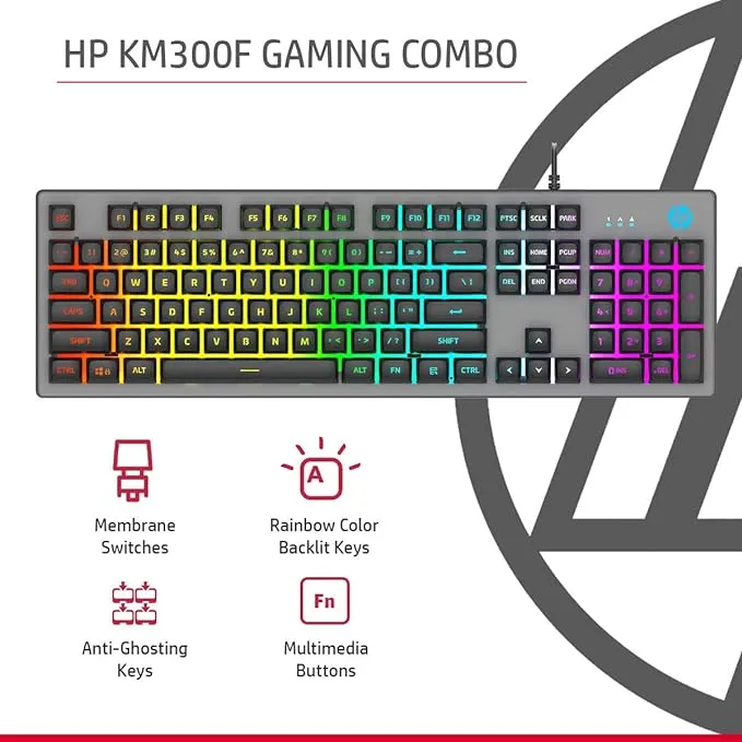 HP KM300F Wired USB Gaming Keyboard and Mouse COMBO