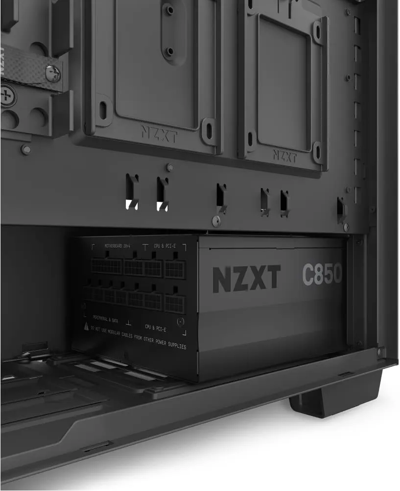 NZXT C850 PSU (2022) - PA-8G1BB-US - 850 Watt PSU - 80+ Gold Certified - Fully Modular - Sleeved Cables - ATX Gaming Power Supply