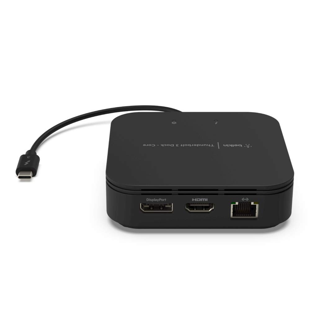 Belkin Thunderbolt 3 Dock Core w/Thunderbolt 3 Cable  (Thunderbolt Dock for Mac and Windows®) Dual 4K @60Hz, 40Gbps Transfer Speeds, 60W Upstream Charging