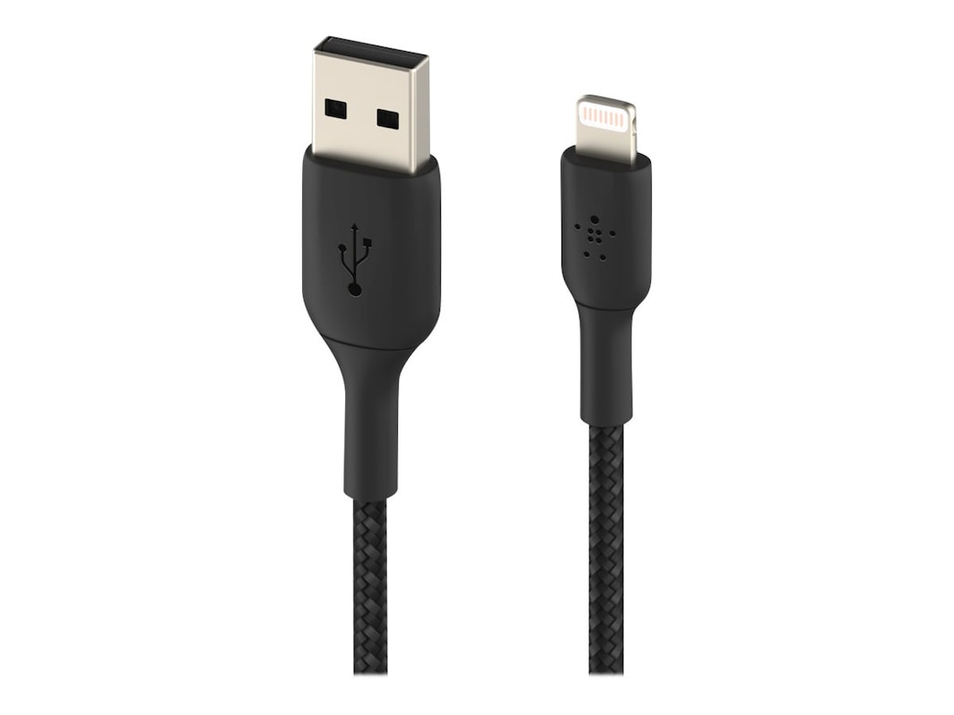Belkin Lightning to USB-A 2.0 Braided Cable Apple MFi iPhone iPad 6ft Black