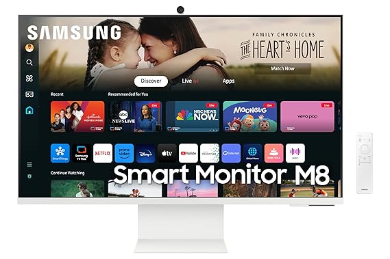 Samsung 32-Inch(80cm) M8 UHD Smart Monitor, 4K AI Upscaling