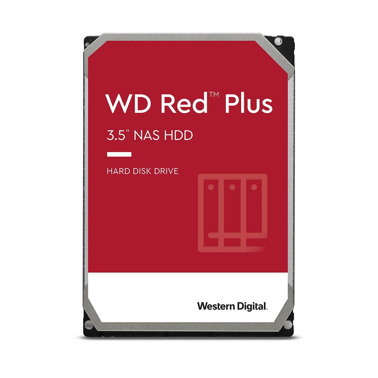 Western Digital 2TB WD Red Plus NAS Internal Hard Drive HDD - 5400 RPM, SATA 6 Gb/s, CMR, 128 MB Cache, 3.5"