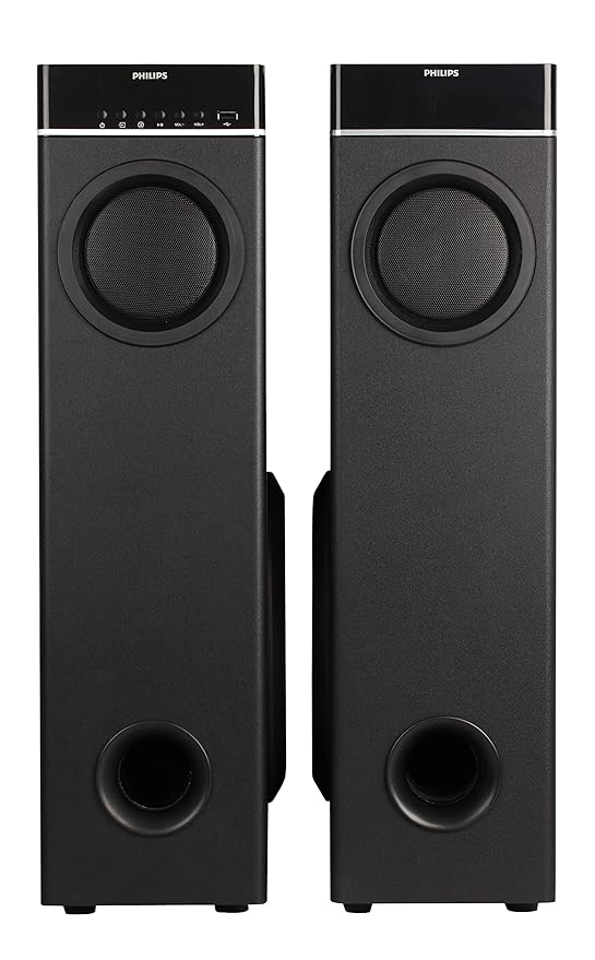 Philips Audio Spa9070 70 W Wireless, Bluetooth Tower Speaker with Optical Input and Mic, Black