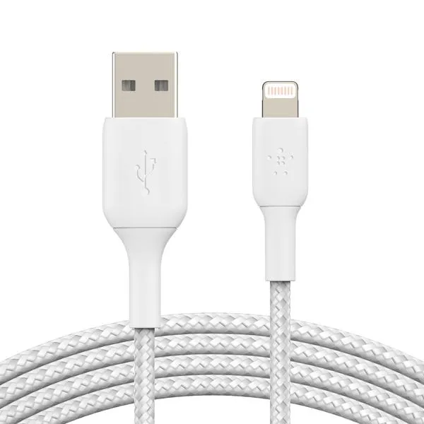 Belkin iPhone Charging Cable (Braided Lightning Cable Tested to Withstand 1000+ Bends) Lightning to USB Cable, MFi-Certified iPhone Charging Cord