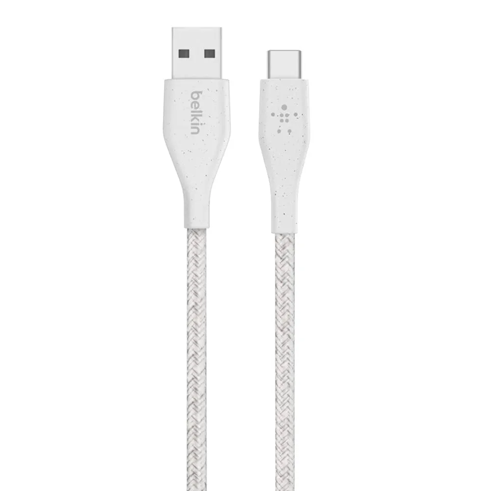 Belkin DuraTek Plus 4' USB-C to USB-A Cable with Strap (White)