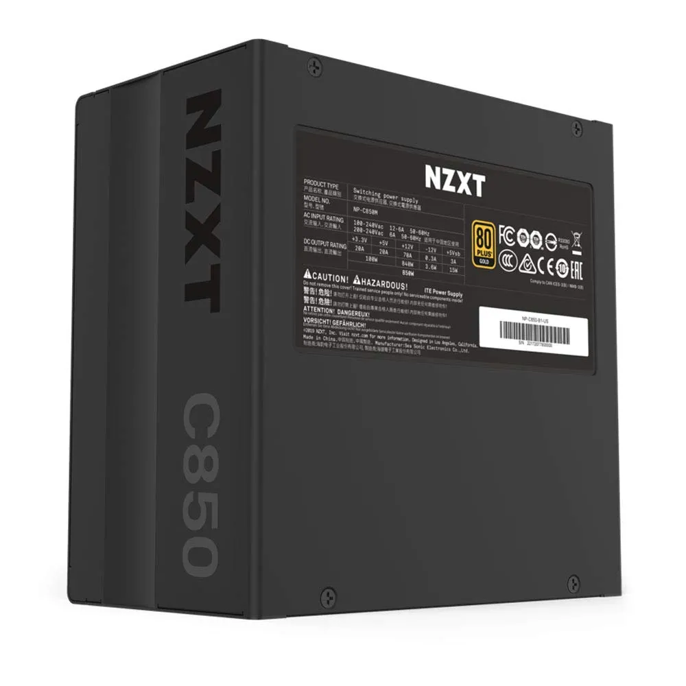 NZXT C850 PSU 80 Plus Gold 850 Watt Modular Gaming Power Supply Unit