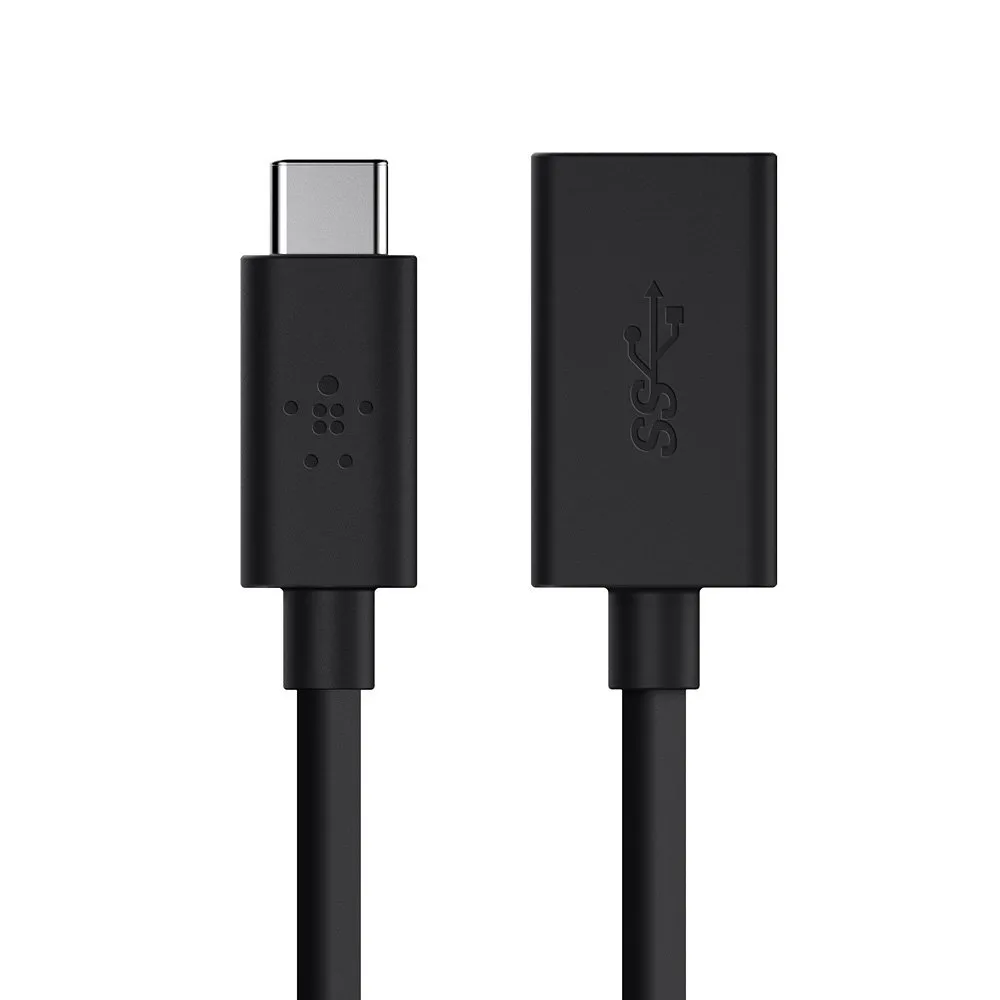 Belkin USB Type-C to USB-A 3.0 Adapter (OTG), USB-IF Certified, Black