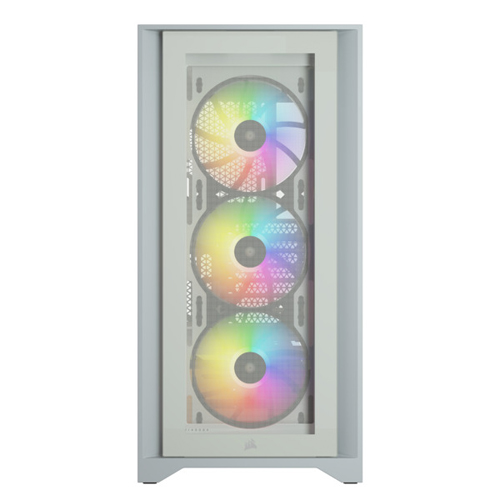 Corsair iCUE4000X RGB Tempered Glass Mid-Tower Gaming Case - White