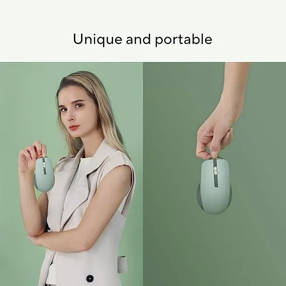 ASUS MD200 Mouse, Easy to Carry Wireless Mouse, 4200 DPI, Multi Device Connect/Bluetooth, USB Silent Mouse (Green Tea Latte)