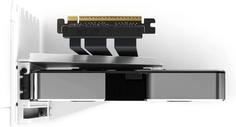 NZXT Vertical GPU Mounting Kit - AB-RH175-W1-175 mm PCIe 4.0x16 Riser Cable - GPU Holder - Sturdy Steel Bracket - White