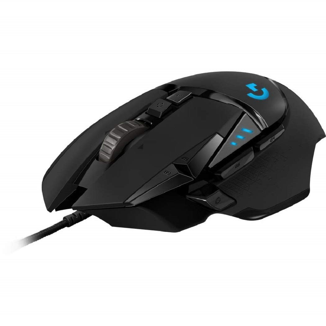 Logitech G502 Hero High Performance Wired Gaming Mouse, Hero 16K Sensor, 16,000 DPI, RGB, Adjustable Weights, 11 Programmable Buttons, On-Board Memory, PC/Mac - Black