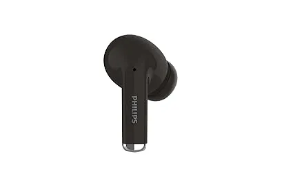 PHILIPS Audio TAT1169BK/94 True Wireless in Ear Earbuds with Pocket Sized Charging Case, Play Time Upto 55Hrs, 12mm Dynamic Drivers, Inbuilt Mic, IPX4 Splash & Sweat Resistant (Black)