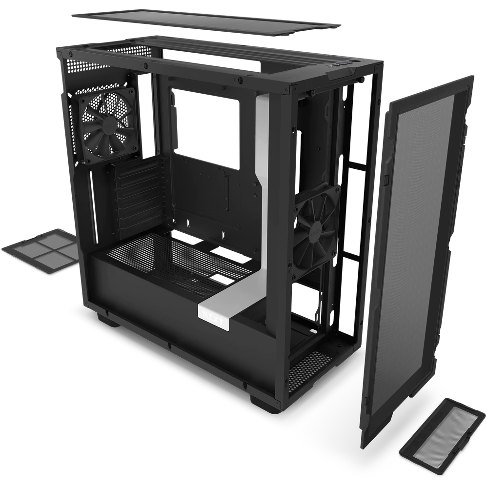 NZXT H7 FLOW Black+White MidiTower Glass Window CM-H71FG-01