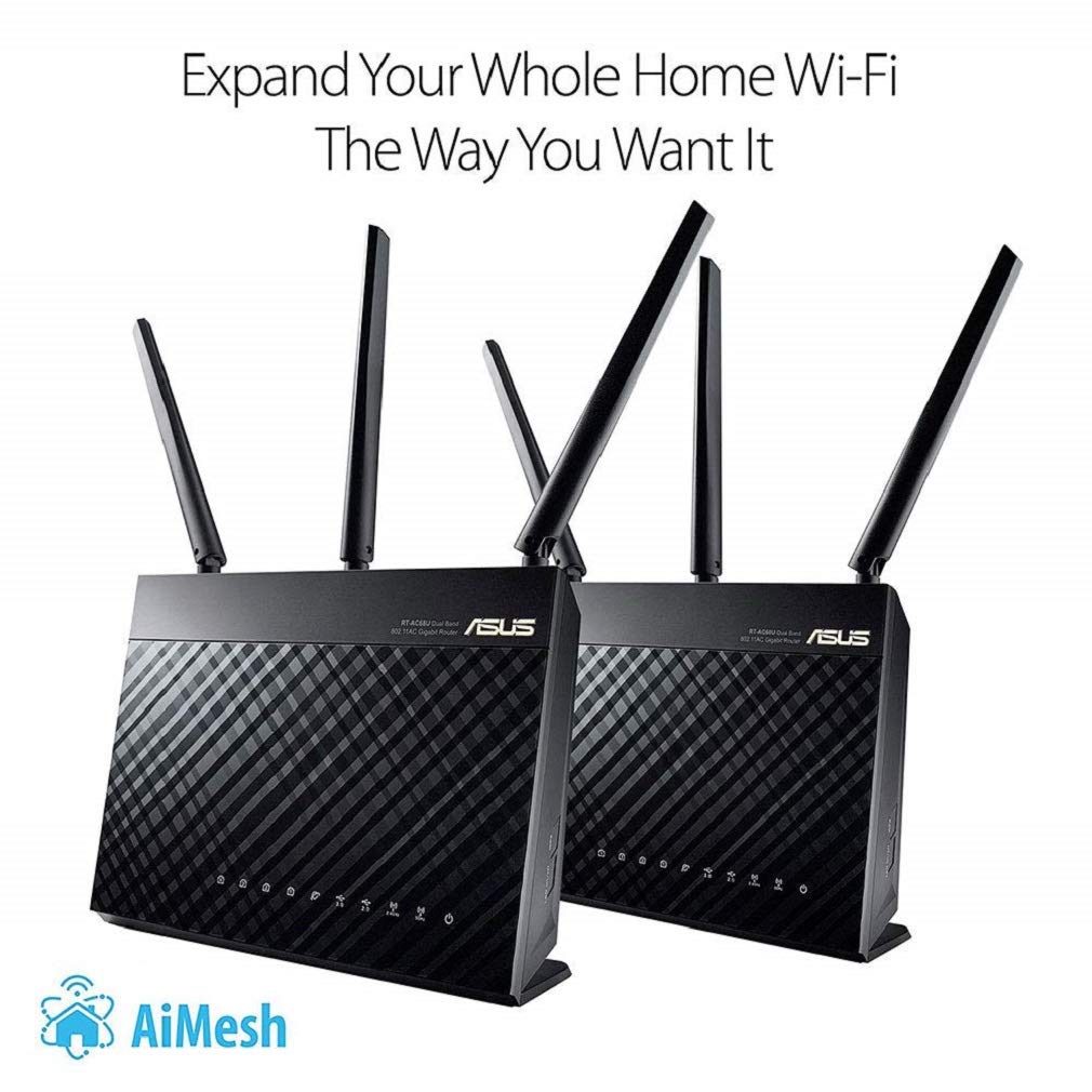 Asus AC1900 RT AC68U Dual-Band Wireless Gigabit Router (Black)